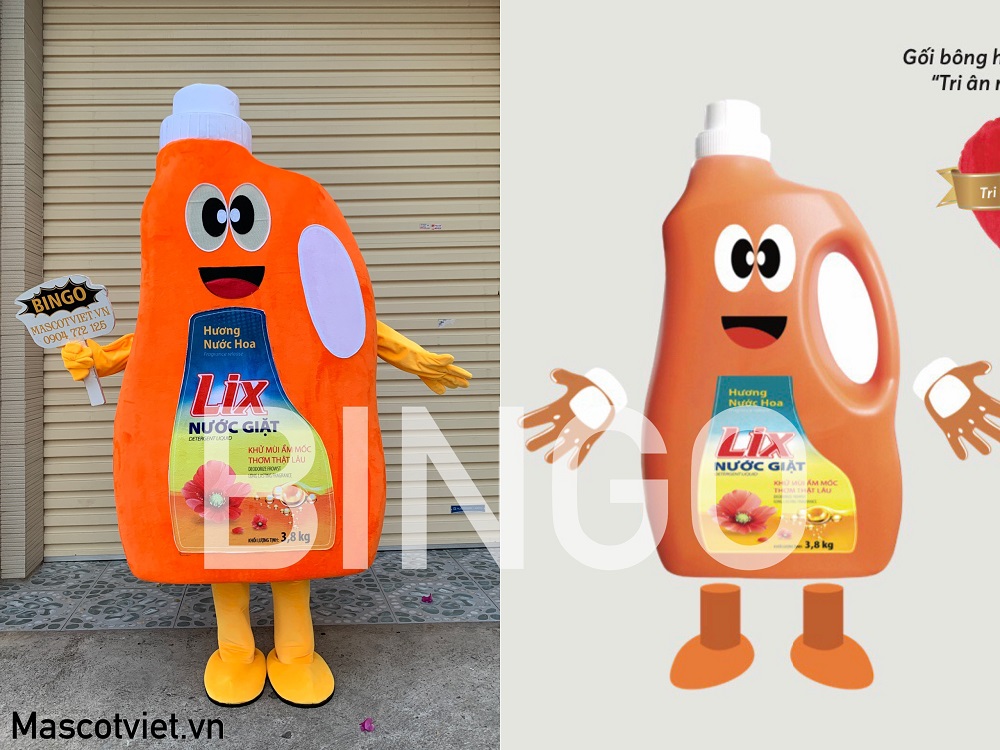 Mascot Chai Nước Giặt Lix