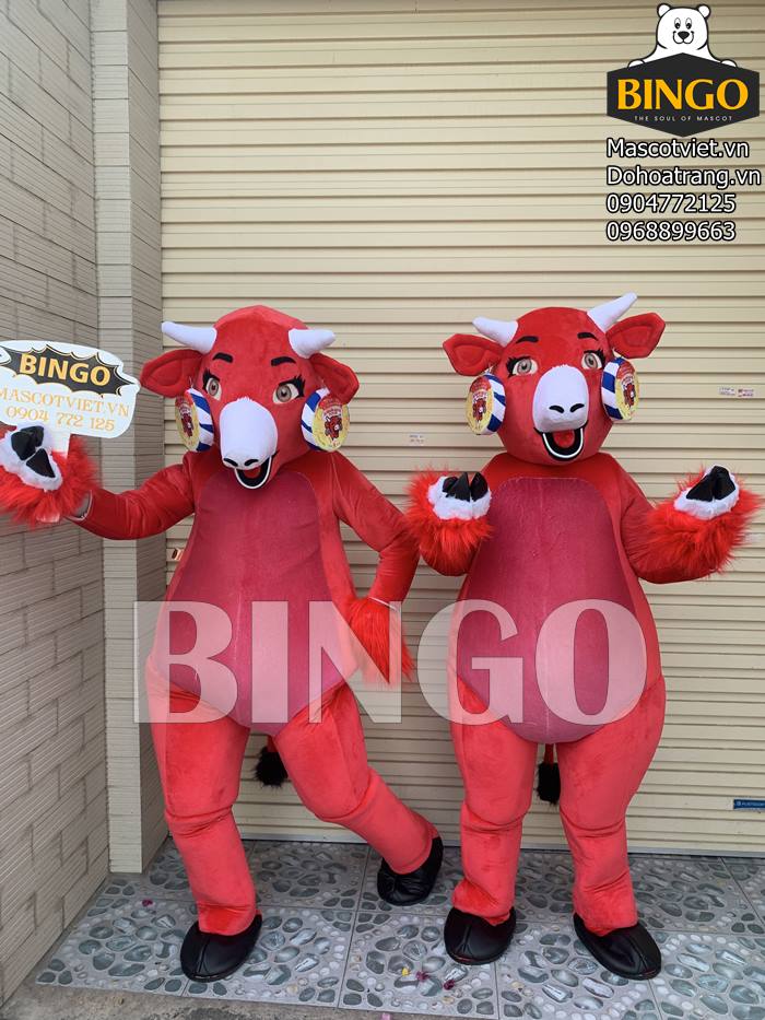 Mascot con bò cười Mascot Con Bò Cười