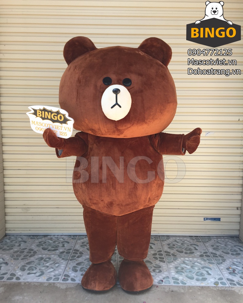 Mascot Gấu Brown Mập