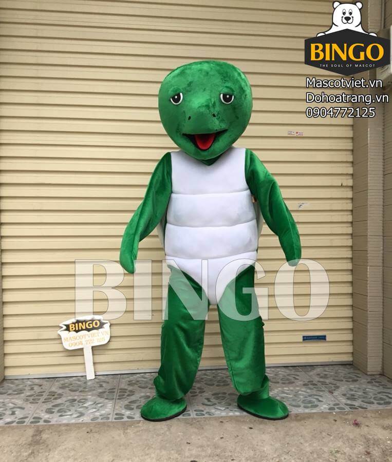Mascot Rùa Xanh 01 gia cố cùng nón bảo hiểm an toàn | BINGO