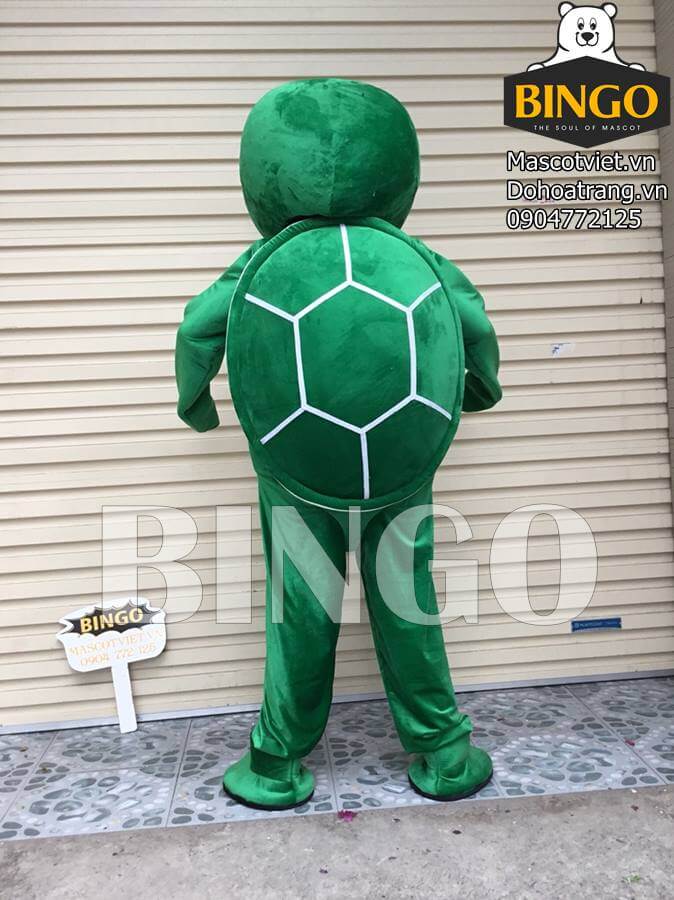 Mascot Rùa Xanh 01 gia cố cùng nón bảo hiểm an toàn | BINGO