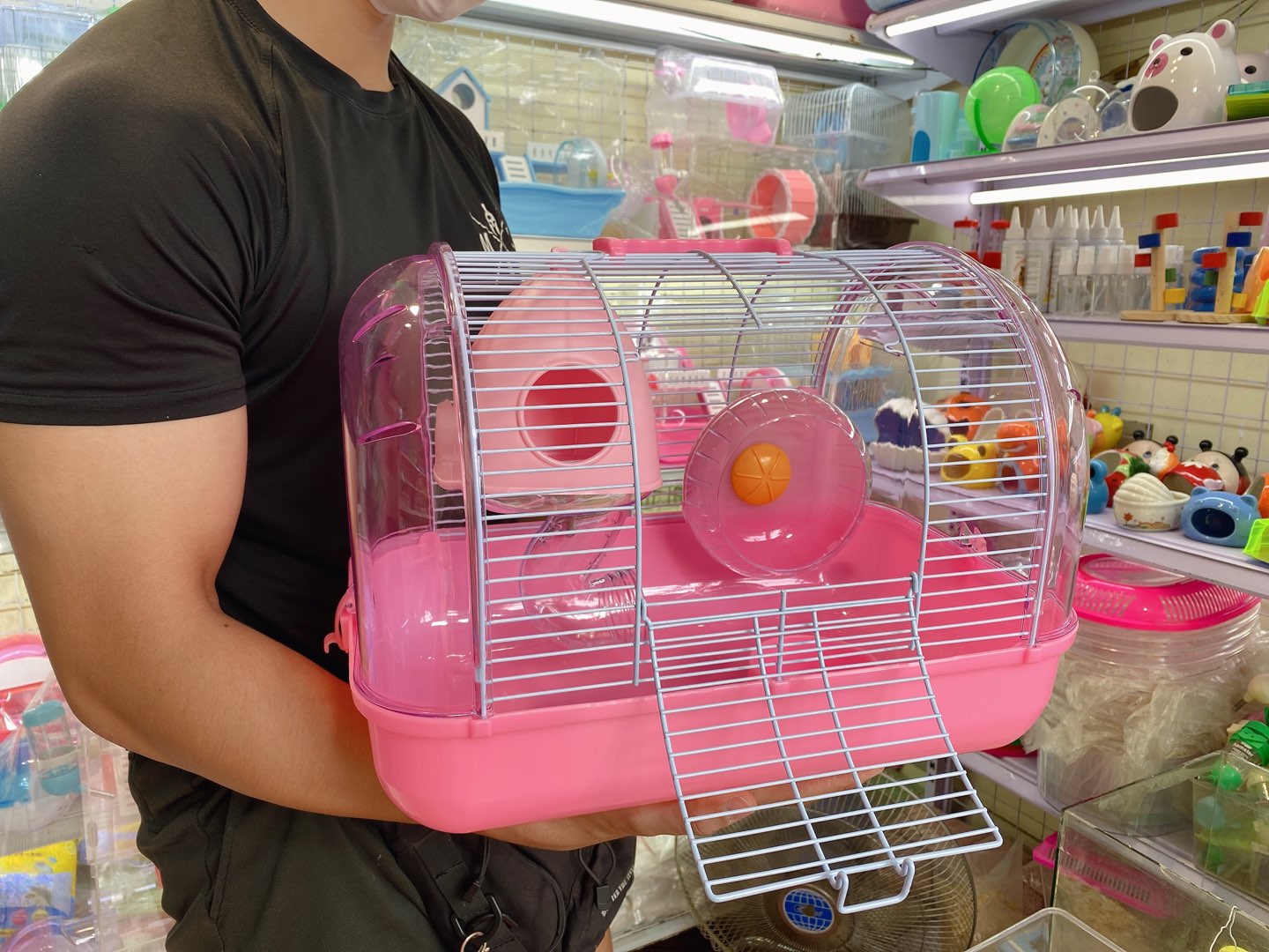 Lồng phi thuyền lớn màu hồng cho hamster