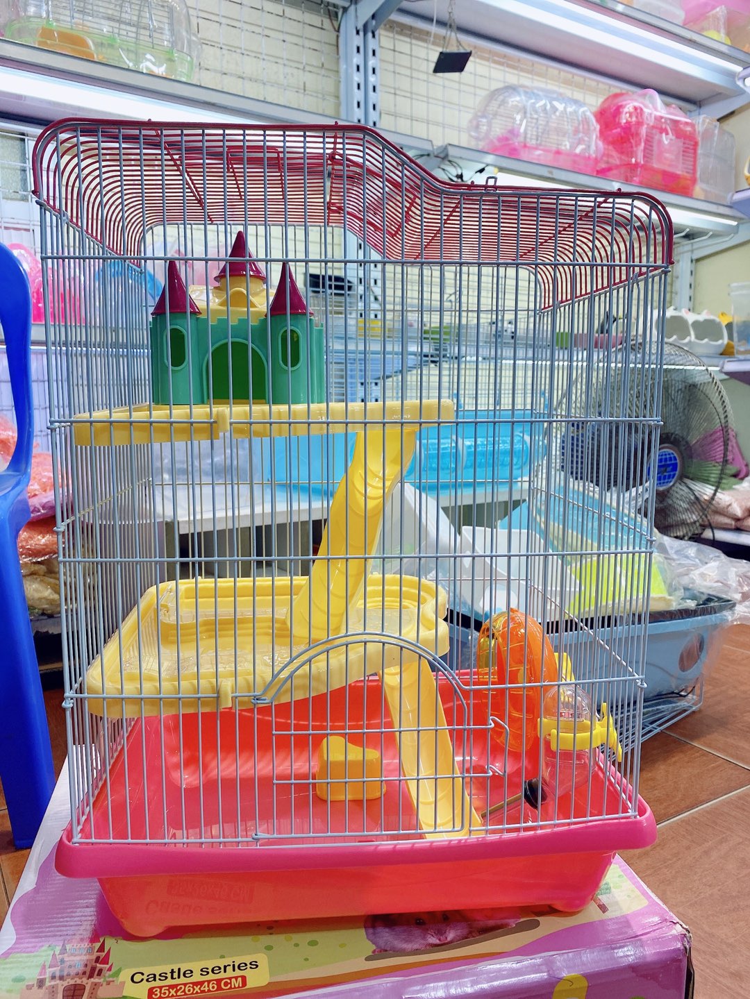 Lồng lâu đài 3 tầng cho hamster