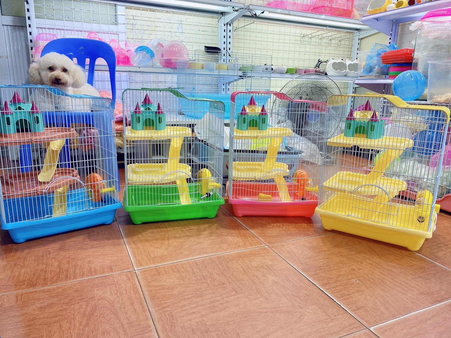 Lồng lâu đài 3 tầng cho hamster