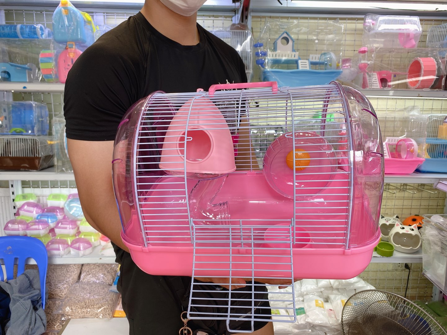 Lồng phi thuyền lớn màu hồng cho hamster