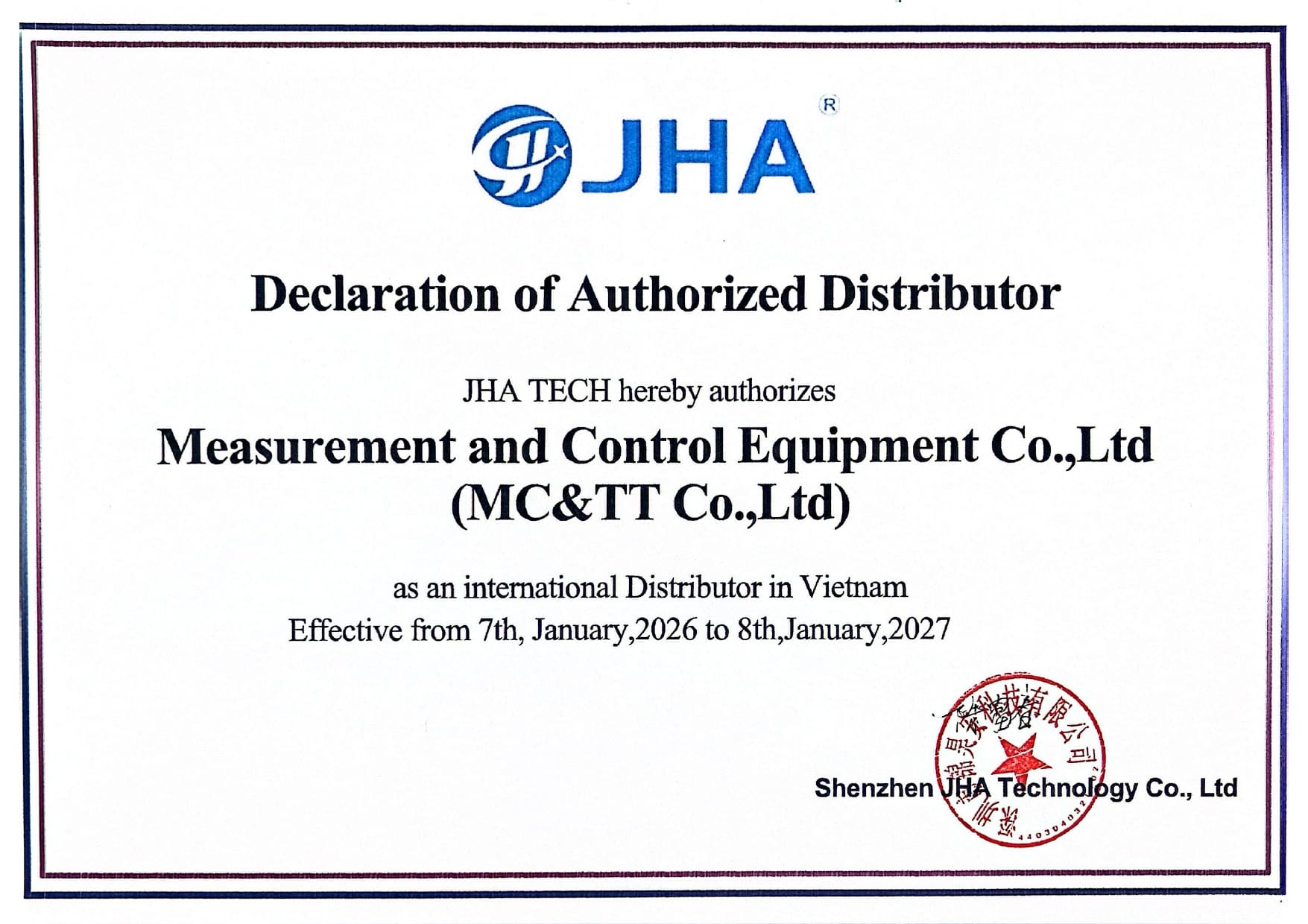 JHA Technology Việt Nam – MC&TT phân phối thiết bị truyền thông công nghiệp