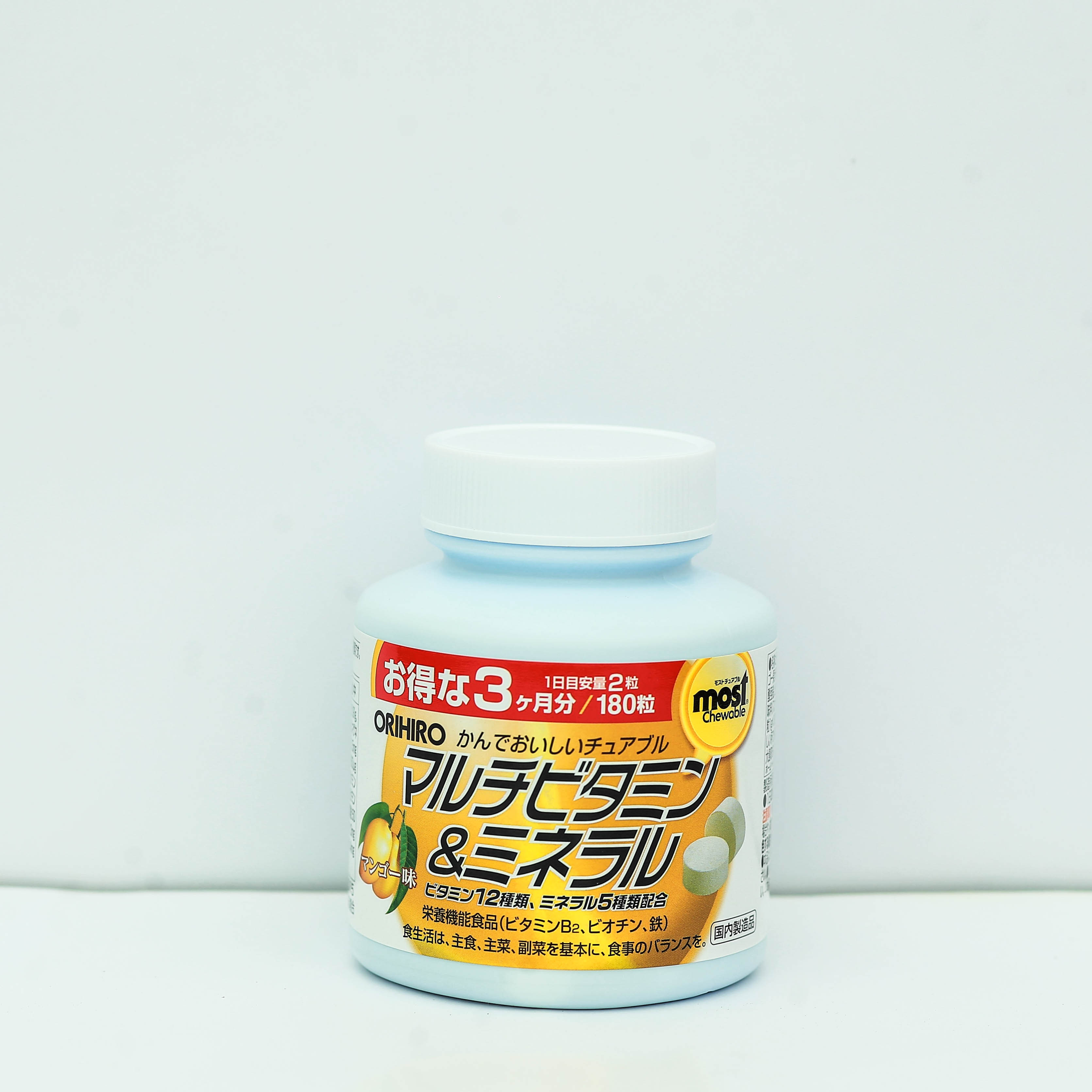 Viên nhai bổ sung Vitamin và khoáng chất Orihiro Most Chewable 180 viên