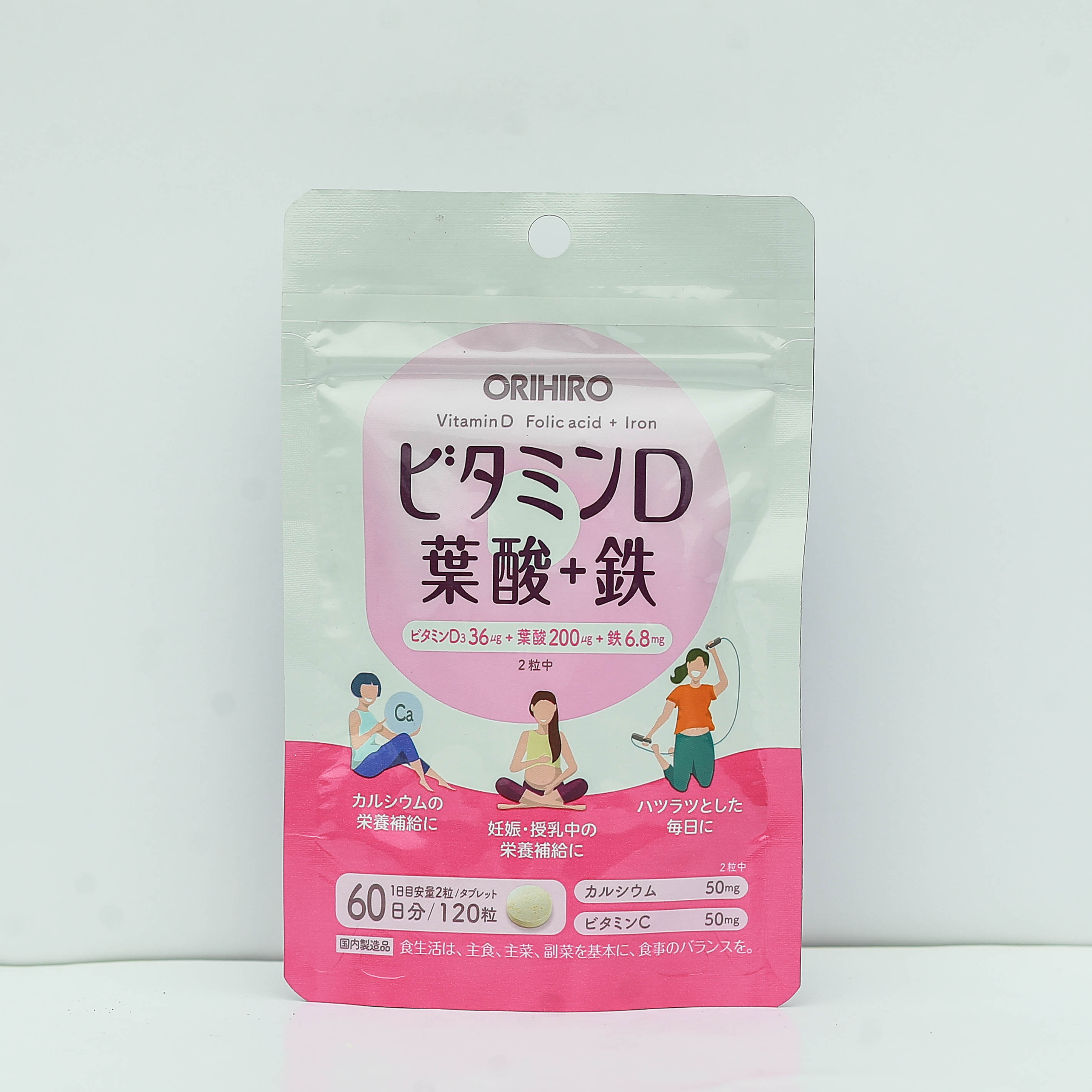 Viên uống bổ sung vitamin D, axit folic, sắt Orihiro