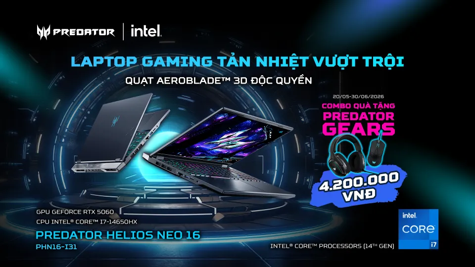 Laptop gaming Acer Predator Helios Neo 16 PHN16 I31 74MN