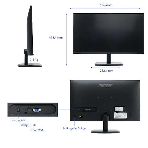 Màn hình Acer EK251Q G UM.KE1SV.G01 24.5 inch (Full HD/ IPS/ 120Hz/ 1 ms)