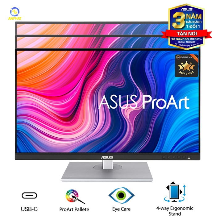 Màn Hình Chuyên Đồ Họa ASUS ProArt PA279CV (27 inch-4K-IPS-100% sRGB-100% Rec. 709-Color Accuracy ΔE < 2-Calman Verified)