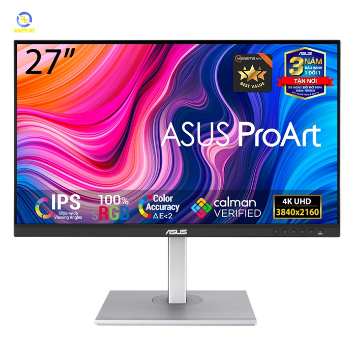 Màn Hình Chuyên Đồ Họa ASUS ProArt PA279CV (27 inch-4K-IPS-100% sRGB-100% Rec. 709-Color Accuracy ΔE < 2-Calman Verified)