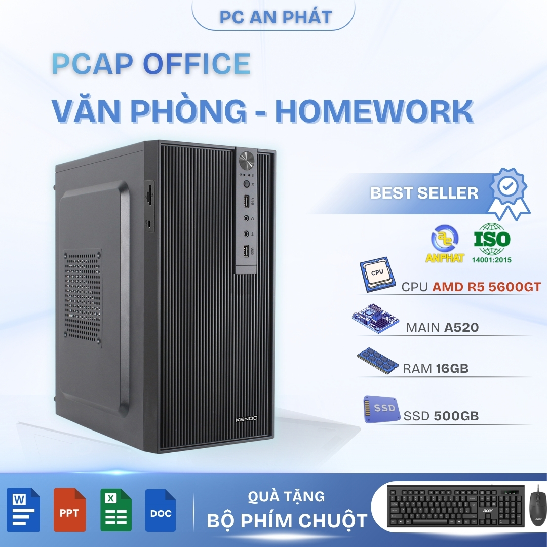 PC Văn Phòng - PCAP Office Manager 2 ( R5 5600GT - 16GB RAM - SSD 500GB- 450W)