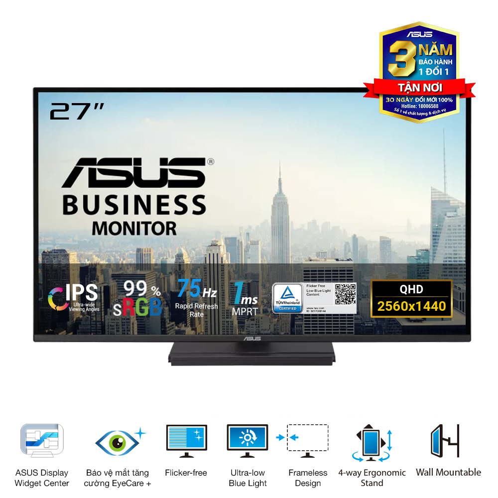 Màn Hình ASUS VA27AQSE (27 inch - IPS - 2K - 75Hz - 1ms - Speaker)
