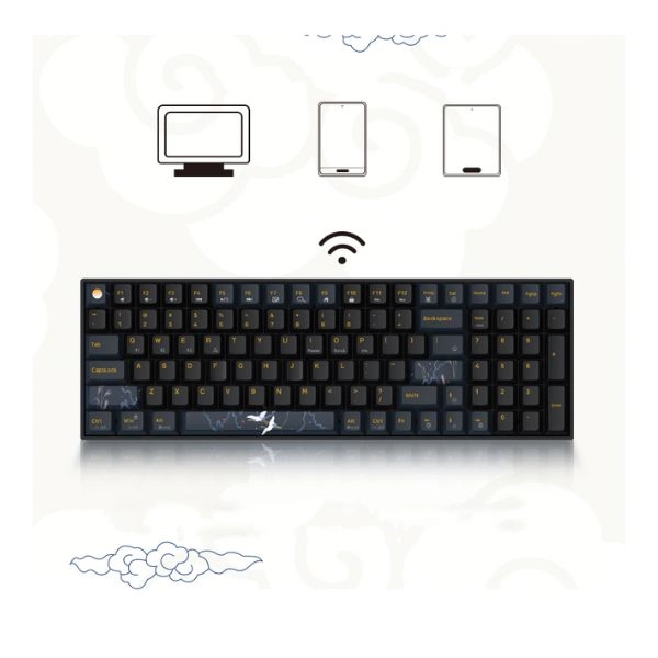 Bàn phím cơ không dây Dual Mode Newmen GM1000 G-Pro Silvery Switch (Hạc Vũ Ánh Trăng)