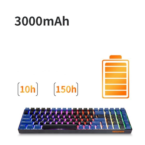 Bàn phím cơ không dây Dual Mode Newmen GM1000 G-Pro Silvery Switch (Hạc Vũ Ánh Trăng)