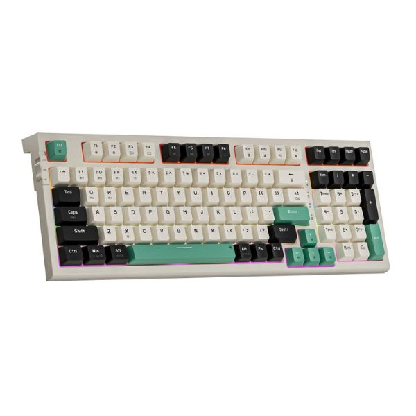 Bàn phím cơ Tri-Mode Mechanical Gaming Newmen GM328 Plus Blue Switch Black – Apricot – Blue