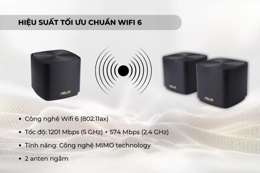 Bộ Phát Wifi Asus Mesh ZenWifi XD4S (B-2-PK) - (1775 Mbps/ Wifi 6/ 2.4/5 GHz)