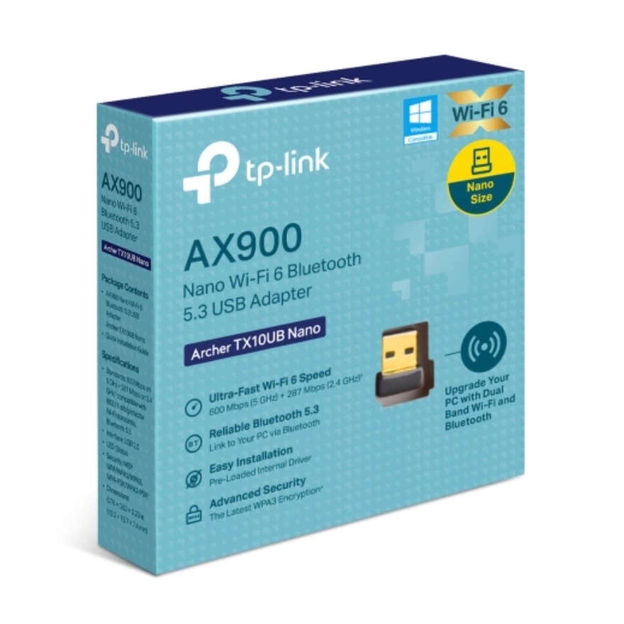 USB Wifi TP-Link Archer TX10UB Nano (887 Mbps/ Wifi 6/ 2.4/5 GHz/ Bluetooth 5.3)