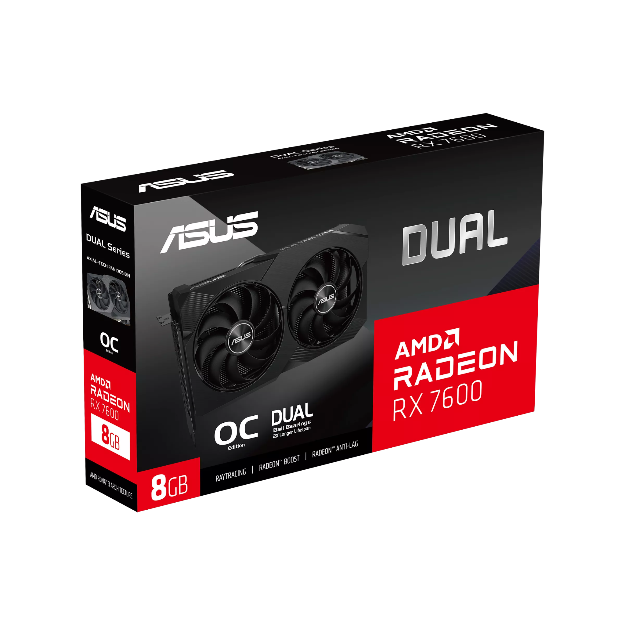 Card màn hình ASUS Dual Radeon RX 7600 V2 OC Edition 8GB GDDR6 (DUAL-RX7600-O8G-V2)