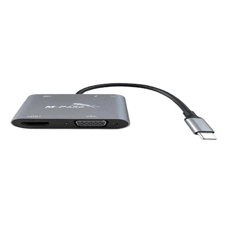 Bộ chia/ Hub 4 in 1 TYPE-C -> PD+HDMI+VGA+USB3.0 (MD042) M-PARD
