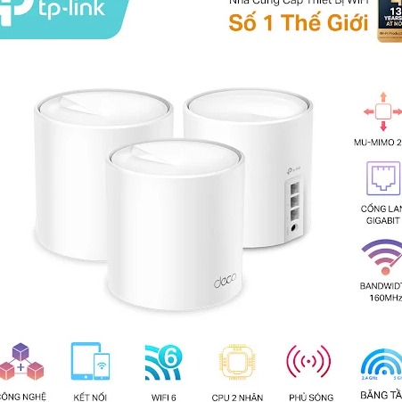 Hệ thống WiFi 6 Mesh Cho Gia Đình AX3000 TP-Link Deco X50 (3-pack)