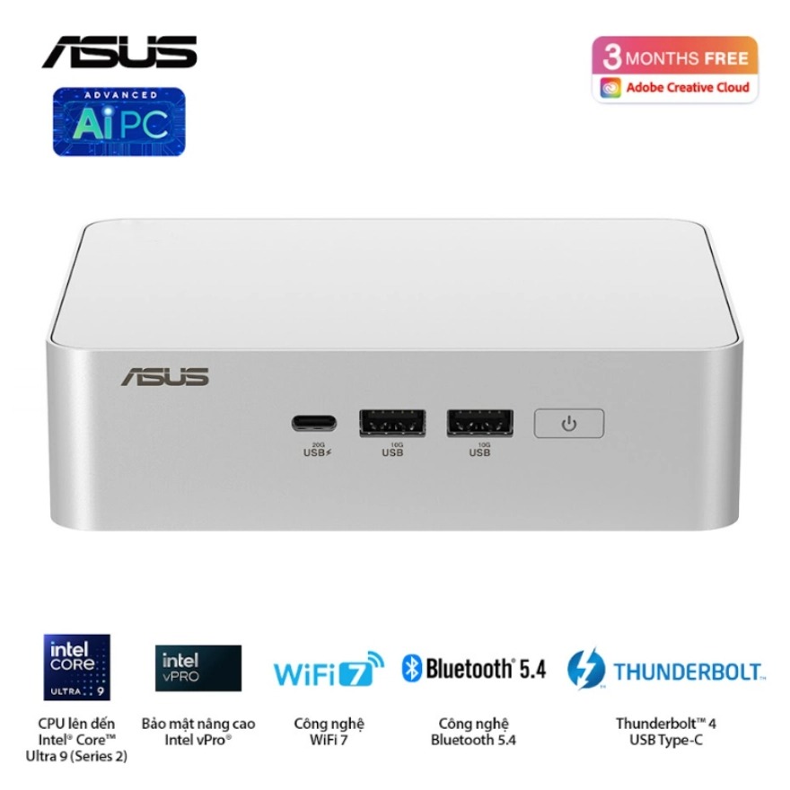 Máy bộ ASUS Mini PC NUC 15 Pro+ RNUC15CRSU500000I (Ultra 5 225H/ 3Y)