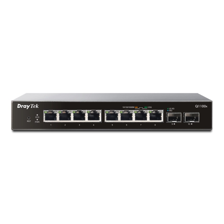 Switch DrayTek Smart Lite VigorSwitch Q1100x (10 port/ 2.5/10 Gbps/ 2 SFP+)