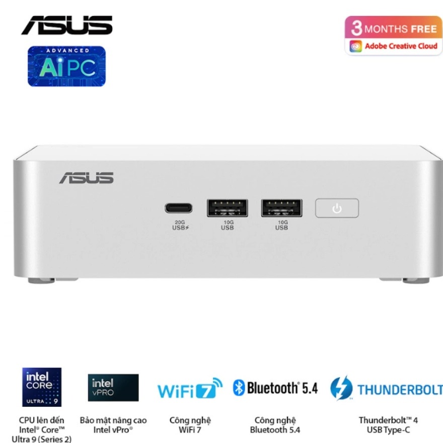Máy bộ ASUS Mini PC NUC 15 Pro+ RNUC15CRSU500000I (Ultra 5 225H/ 3Y)