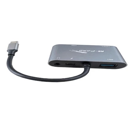 Bộ chia/ Hub 4 in 1 TYPE-C -> PD+HDMI+VGA+USB3.0 (MD042) M-PARD