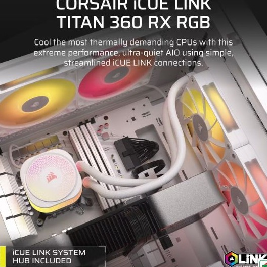 Tản nhiệt nước CPU 3 Fan Corsair iCUE LINK TITAN 360 RX RGB White CW-9061021-WW