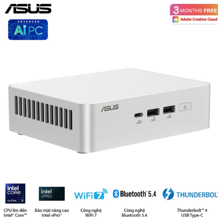 Máy bộ ASUS Mini PC NUC 15 Pro+ RNUC15CRSU500000I (Ultra 5 225H/ 3Y)