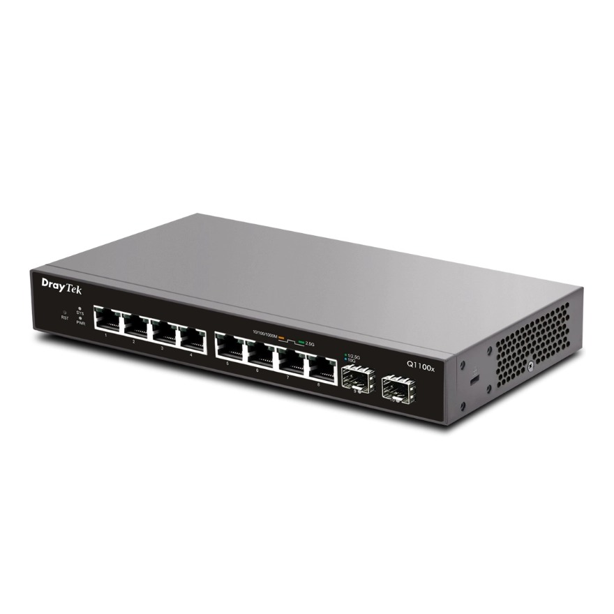 Switch DrayTek Smart Lite VigorSwitch Q1100x (10 port/ 2.5/10 Gbps/ 2 SFP+)