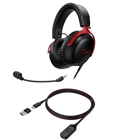 Tai nghe Gaming Over-ear có dây HYPERX CLOUD III - Đỏ-Đen (727A9AA)