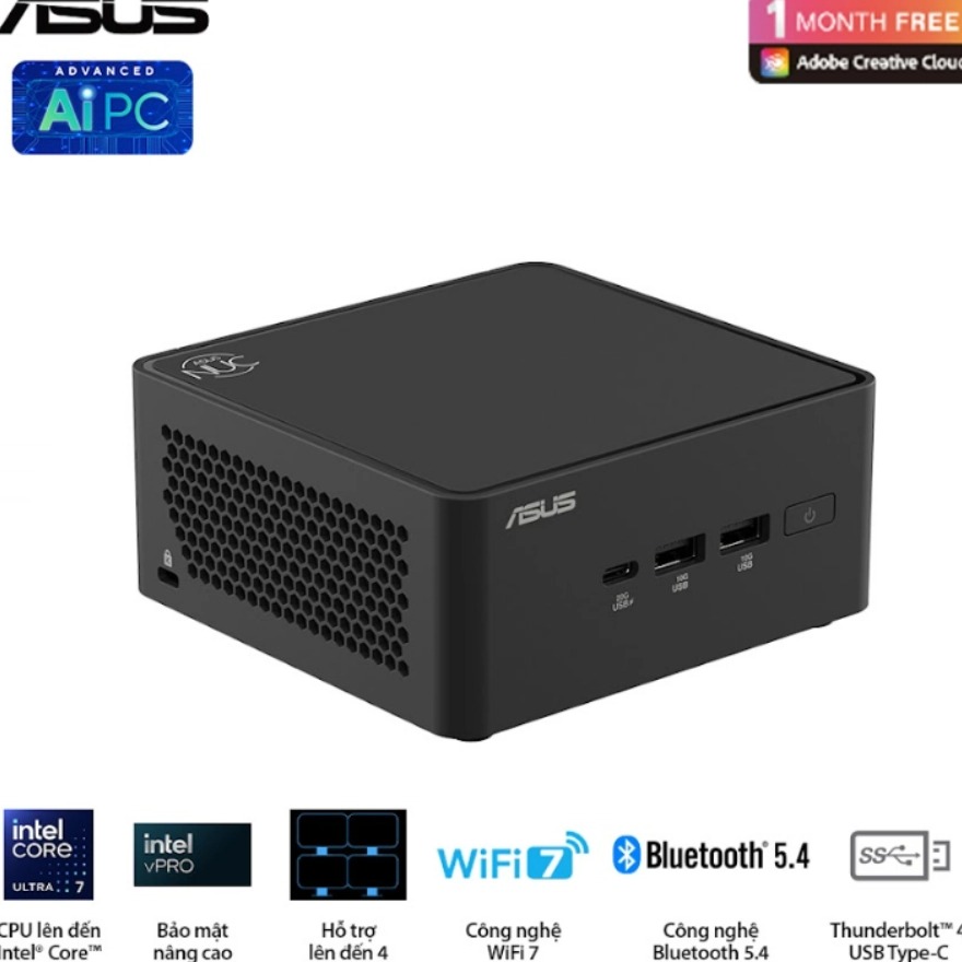 Máy bộ Asus Mini PC NUC 15 Pro Slim BNUC15CRLIP00000 (U300/ 3Y)