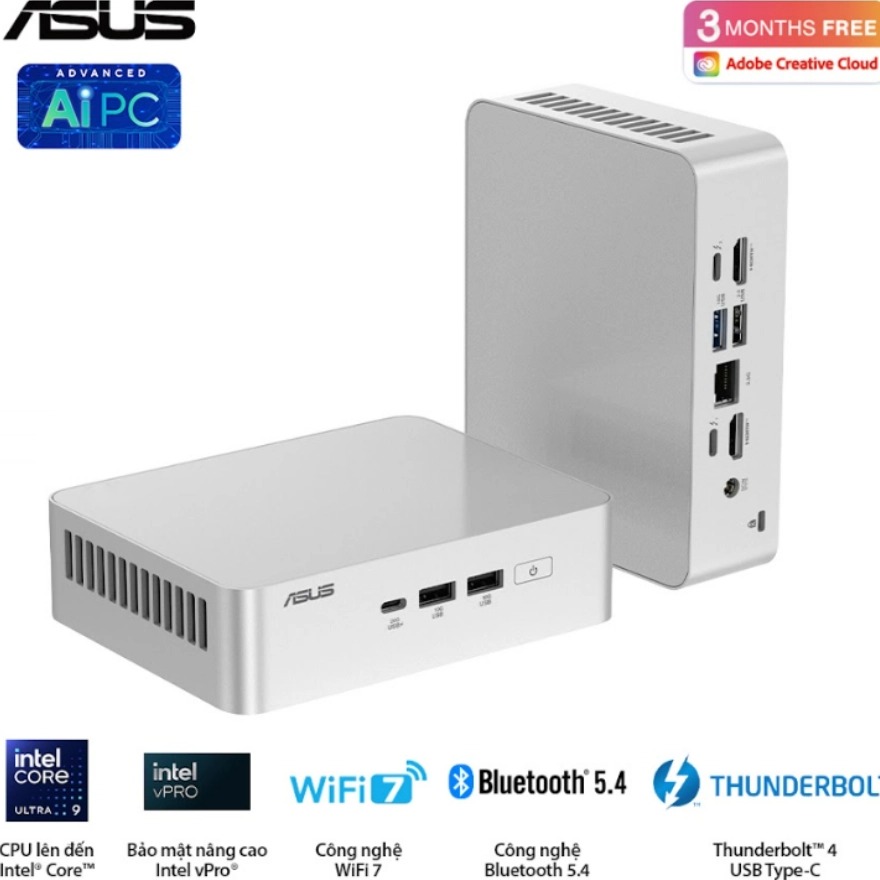 Máy bộ ASUS Mini PC NUC 15 Pro+ RNUC15CRSU500000I (Ultra 5 225H/ 3Y)
