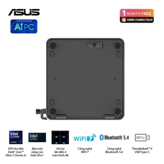 Máy bộ ASUS Mini PC NUC 15 Pro Tall RNUC15CRHU500000I-8G512 (Ultra 5 225H/ Ram 8GB/ SSD 512GB/ 3Y)