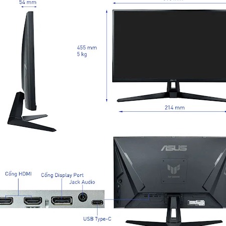 Màn hình Asus TUF Gaming VG27AQ5A 27 inch (2K/ Fast IPS/ 210Hz/ 1 ms)