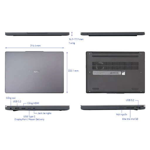 Laptop Lenovo IdeaPad Slim 3 14IRH10 - 83K0004JVN (i5-13420H/ 16GB/ 512GB/ Win 11 Home SL, English)
