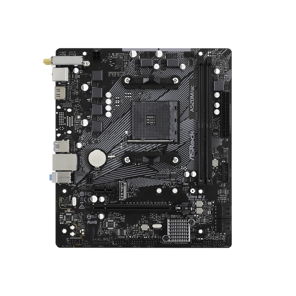 Mainboard ASRock A520M/ac (2 x DDR4/ 64GB/ AM4/ Micro ATX)