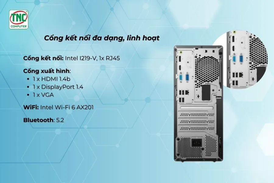 Máy bộ Lenovo ThinkCentre Neo 50t Gen 4 12JB001JVA (i7 13700/ Ram 8GB/ SSD 512GB/ 1Y)