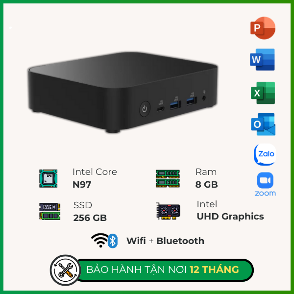 Máy bộ Progear Mini PC MPCN97R8S256 (N97/ Ram 8GB/ SSD 256GB)