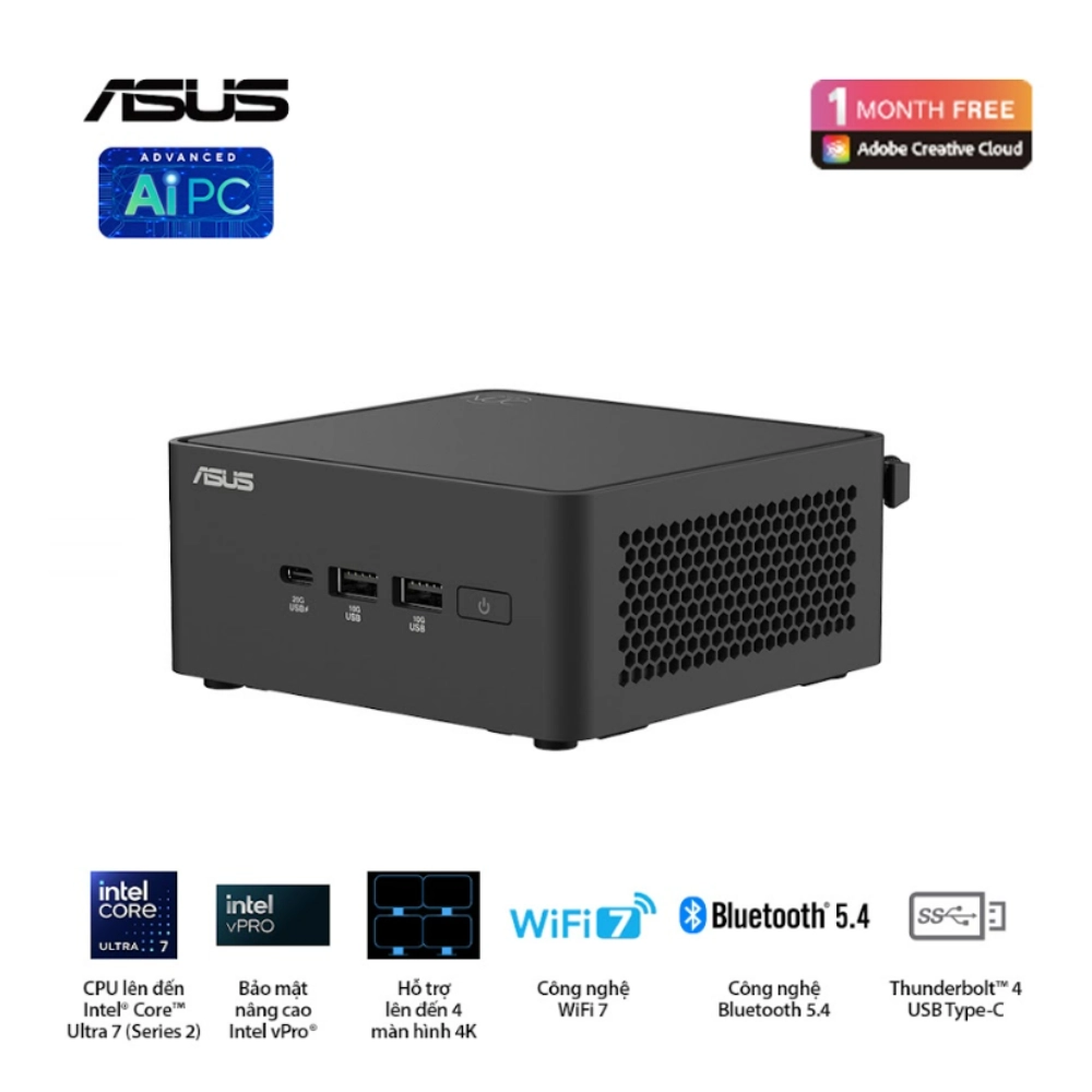 Máy bộ Asus Mini PC NUC 15 Pro Slim BNUC15CRLIP00000 (U300/ 3Y)