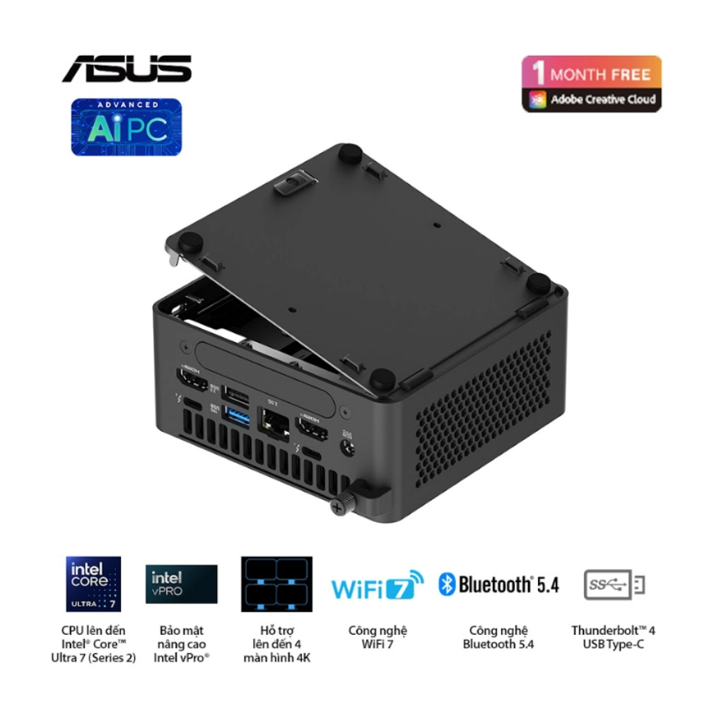 Máy bộ Asus Mini PC NUC 15 Pro Slim BNUC15CRLIP00000 (U300/ 3Y)
