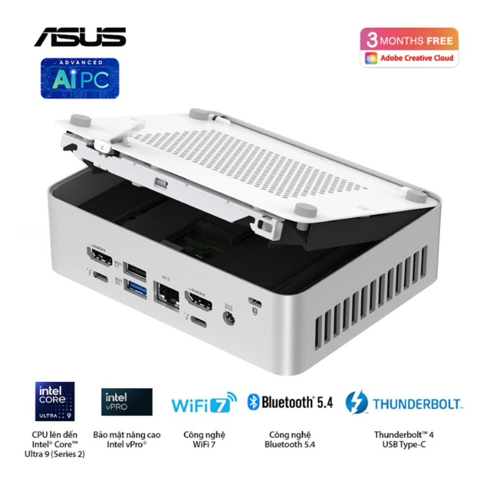 Máy bộ ASUS Mini PC NUC 15 Pro+ RNUC15CRSU500000I (Ultra 5 225H/ 3Y)