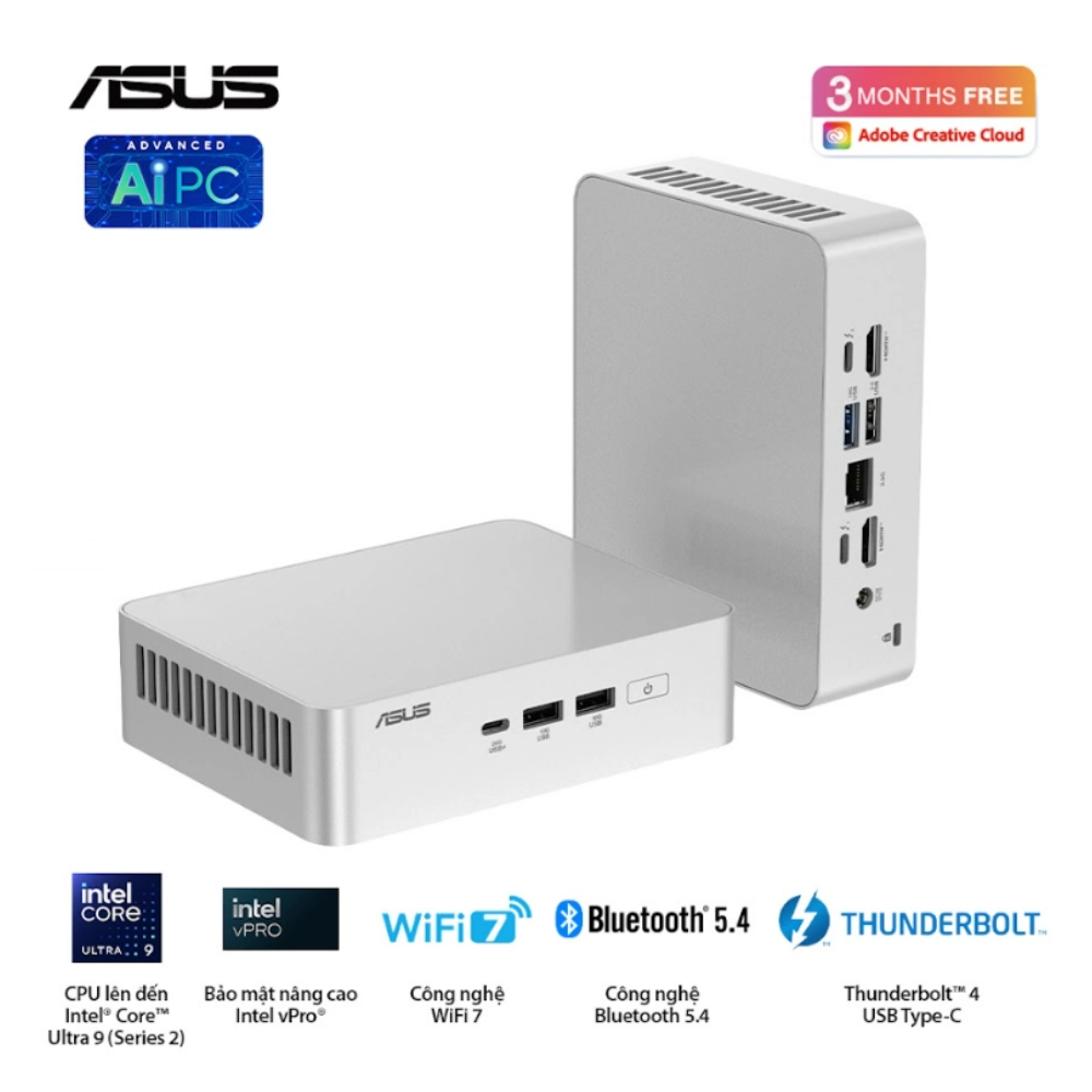 Máy bộ ASUS Mini PC NUC 15 Pro+ RNUC15CRSU500000I (Ultra 5 225H/ 3Y)