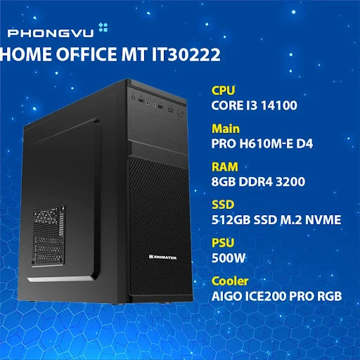 PC Progear Home Office MT IT30222 (Intel Core i3-14100/ 1 x 8GB/ 512GB SSD/ Free DOS)