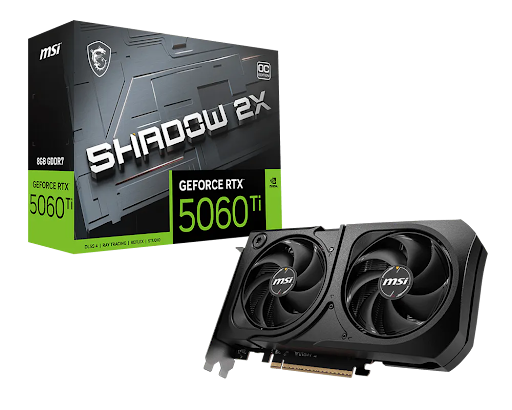 Card màn hình Msi GeForce RTX 5060 Ti 8G SHADOW 2X OC PLUS 8GB GDDR7 (G506T-8S2CP)