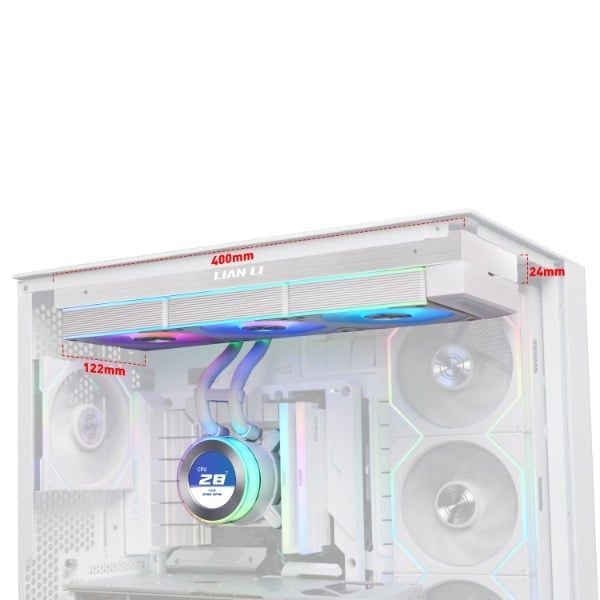 Tản nhiệt AIO Lian Li HydroShift LCD 360TL Wireless Fan White (G89.GHS2LCD36TW.00)