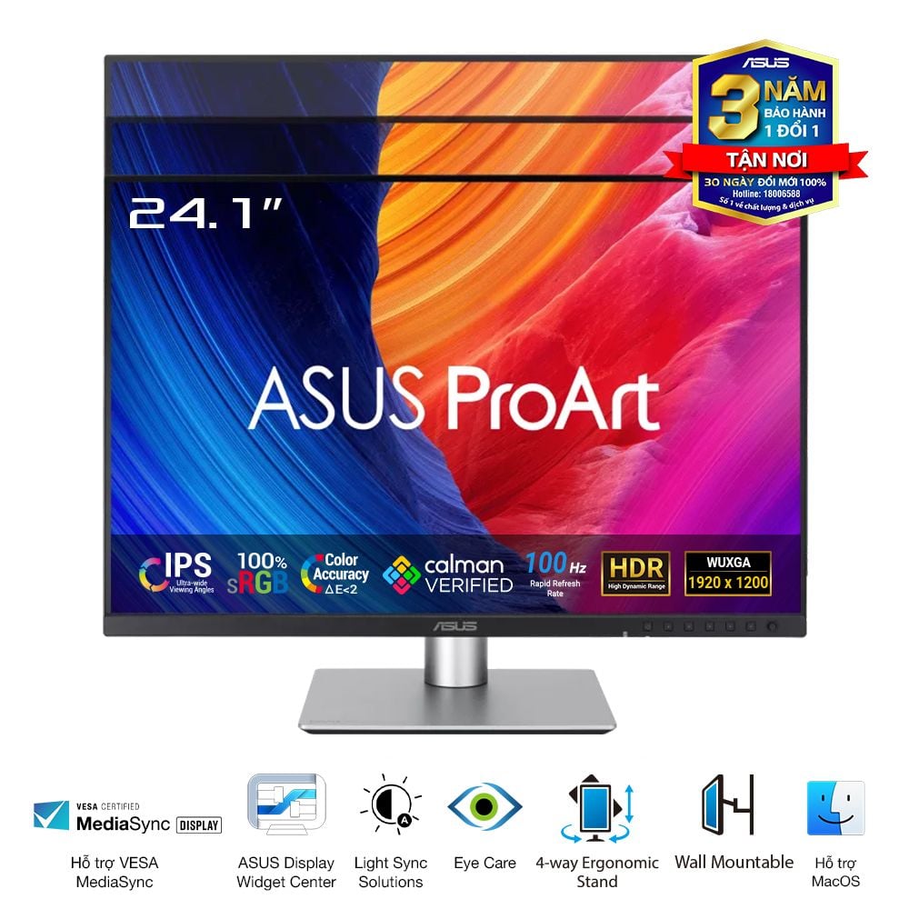 Màn hình ASUS ProArt PA248QFV 24" IPS 100Hz 16:10 chuyên đồ họa